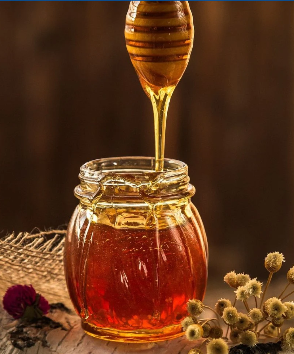 Jars of natural honey