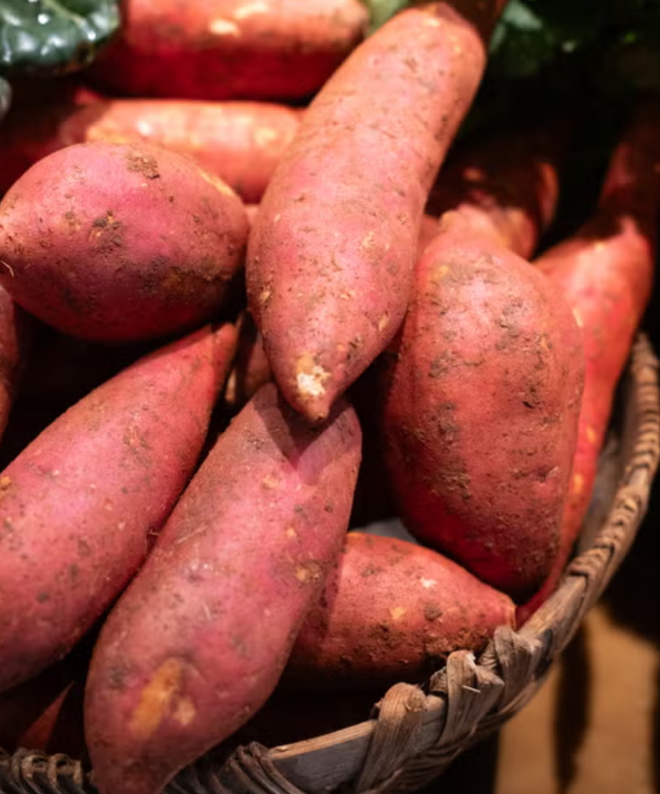 Fresh sweet potatoes